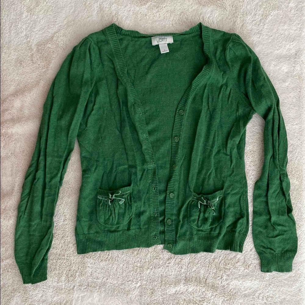 Loft green cardigan.